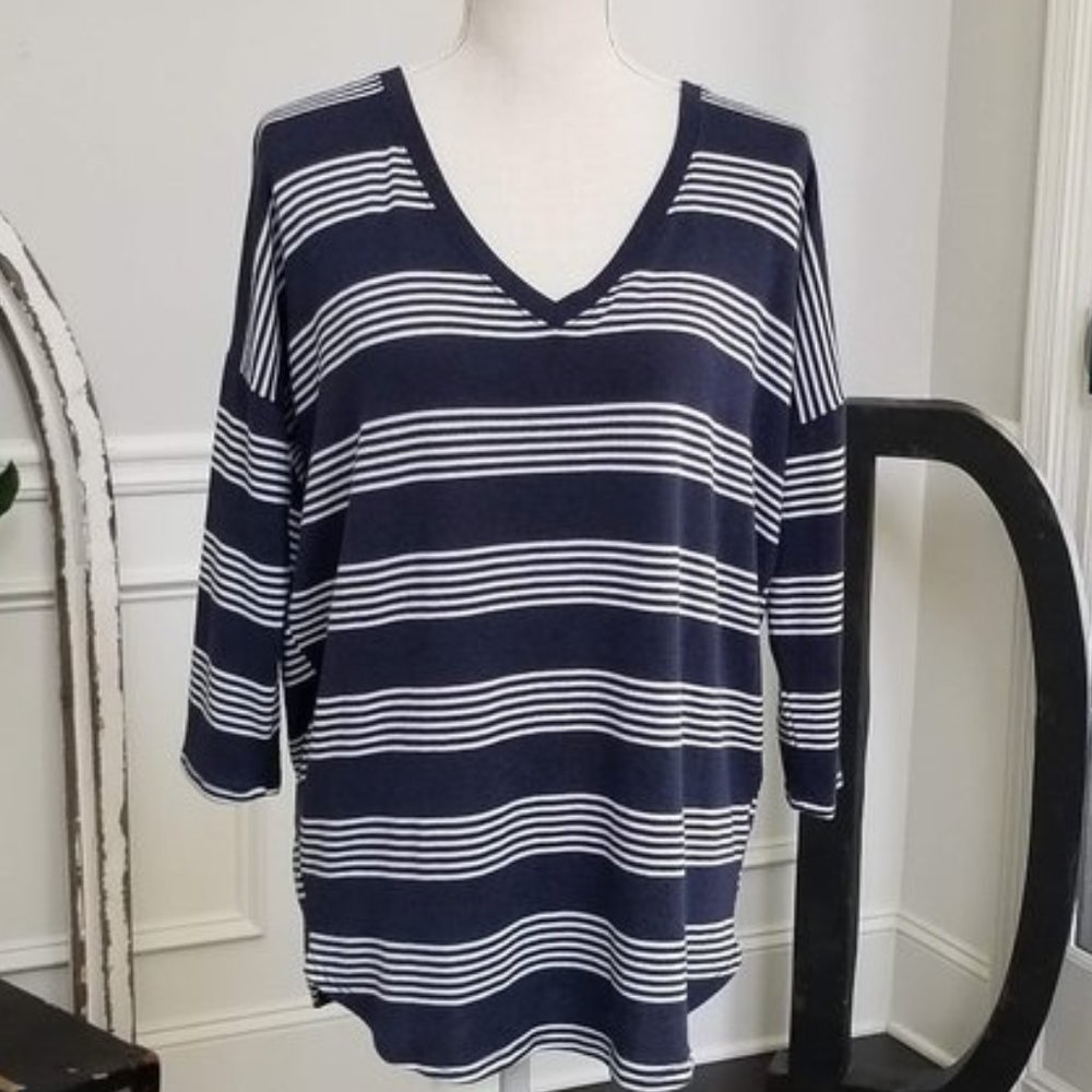 Navy and White Stripped Pullover - Stitch Fix